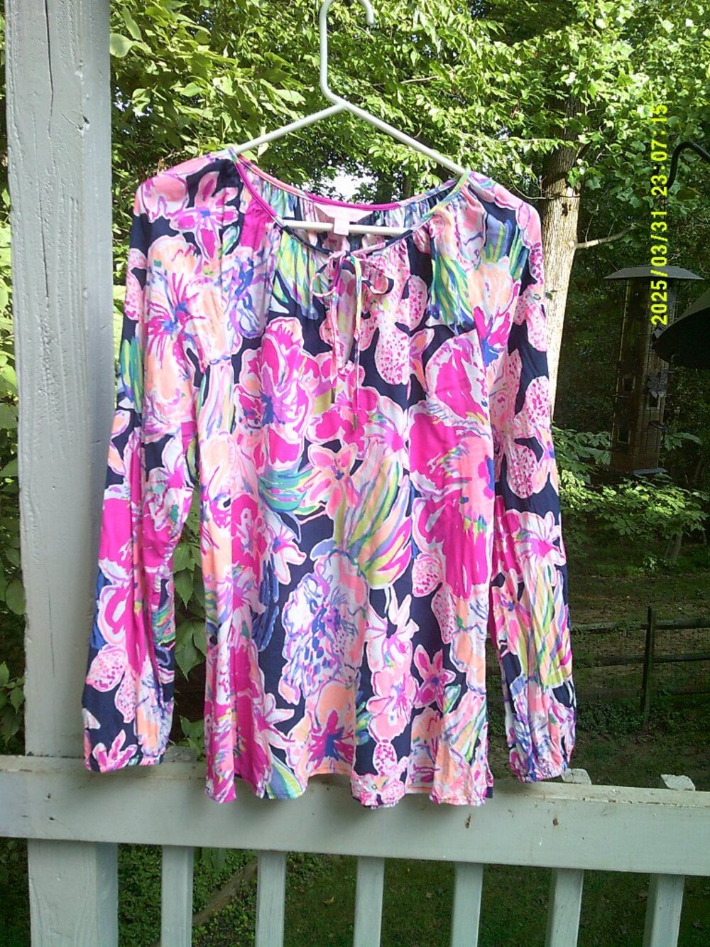 Lovely Lilly Pulitzer Floral L/S Top Size L